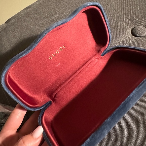 Gucci Velvet Case in Rich Red and Deep Blue